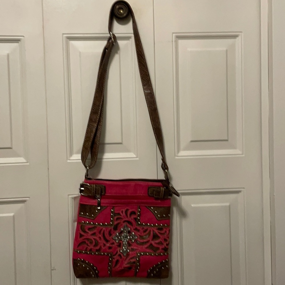 Small leather embellished bag